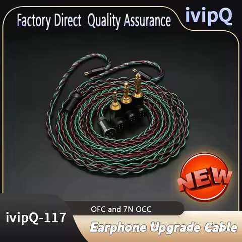 ivipQ-117 8 Core OFC and 7N OCC Mix High-end Earphones Upgrade Cable With L-Type Modular Plugs 3-in-