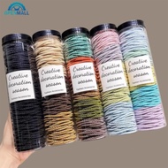OPENMALL 100-Pack Seamless Hair Elastics Ponytail Holders Solid Color Invisible Hair Rings Simple Ha