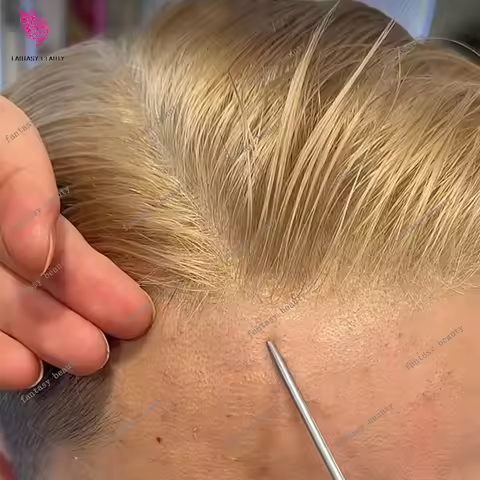 Undetectable 0.02mm Super Natural Hairline #22R#20 Blonde Black 100% Human Hair Toupee Wigs for Man 