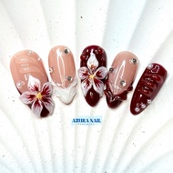 AZ013 (Thai Shop) 1 Real Gel False Nails Handmade