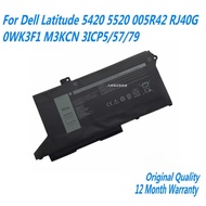New 11.4V 42WH WY9DX Laptop Battery For Dell Latitude 5420 5520 005R42 RJ40G 0WK3F1 M3KCN 3ICP5/57/7