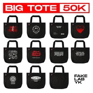 Fakelab Black Canvas Tote Bag Black Tote Bag Bag/