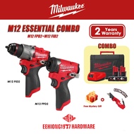 MILWAUKEE M12 Essential Combo M12FPD2 M12 FPD2 Percussion Drill M12FID2 M12 FID2 Impact Driver