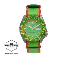[Watchspree] Seiko 5 Sports Automatic STREET FIGHTER V Limited Edition (Call Of The Wind - BLANKA) Green and Orange Nylson Strap Watch SRPF23K1