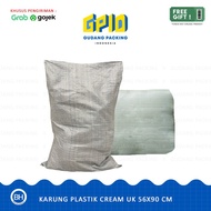 (GOSEND/GRAB) Karung Plastik 50kg 56x90 Cream