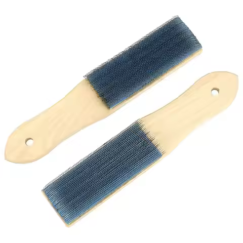 KYCOR-2Pcs Universal File Cleaner Carded, 8" Blue File Card And Brush