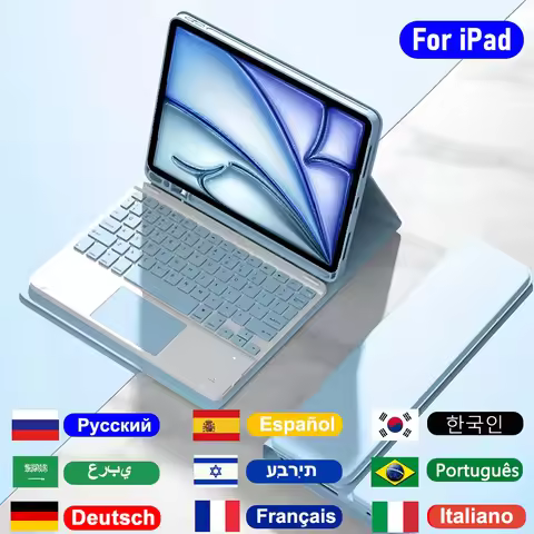 Keyboard Case For iPad Air Pro 11 13inch M2 M3 M4,iPad A16/10th Gen Detachable Keyboard Cover For iP