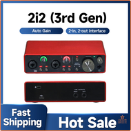 [op105] 2i2 (3rd Gen) amplificador de sonido profesional Interface External USB Sound Card Audio Hea
