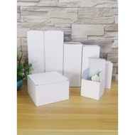 Ready Stock Three-Layer Corrugated White Box Square Corrugated Box Universal White Paper Box Cosmeti