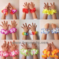 Hawaiian pool party hand, ankle flower leis, Luau hawaiian party accessories