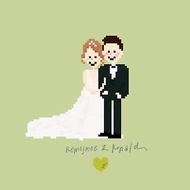 數碼 Pixel art 似顏繪 像素畫 婚禮 婚禮小物 情侶 夫妻