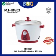 KHIND 1.8L Anshin Rice Cooker w/ Stainless Steel Inner Pot (RC-118M)