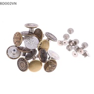 〔8D002VN〕 1Set 17mm Jeans Snap Fastener Men Women Sewing-Free Detachable Metal Button with Screws Pa