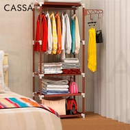 Open Closet Wardrobe Clothes Hanging Rack with Coat Bag Hanging Rack + 4 Tiers Rack 170cm (5.5 Feet)