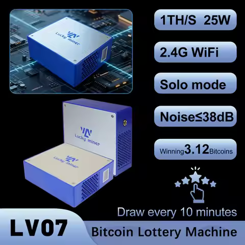 Bitcoin Miner Lucky Miner LV07 1TH/S 25W SHA256 WiFi Home Solo Lottery ASIC Miner