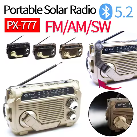 PX-777 Solar Powered Hand Cranked Radio Multifunctional Radio Amplitude Modulation Radio FM/AM/SW Ra