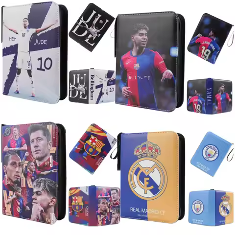 Messi Ronaldo Panini 4-Pocket Card Album Zippered Large Capacity Ring Binder Trading Card Storage Bo