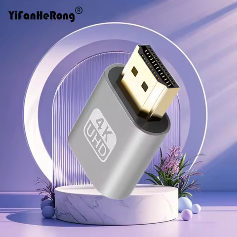 HDMI-Compatible Virtual Display Adapter 1.4 DDC EDID Dummy Plug Lock Graphics Card GPU Rig Emulator 