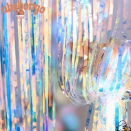 ABEBONGONY Foil Fringe Curtain, Gold Foil Pink Color Party Decoration Curtain, Colorful Fringe Desig