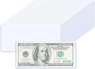 ABuff 60 Pack Hard Plastic Clear Money Holder, 6.8" x 2.9", Waterproof Currency Sleeves Dollar Bill 