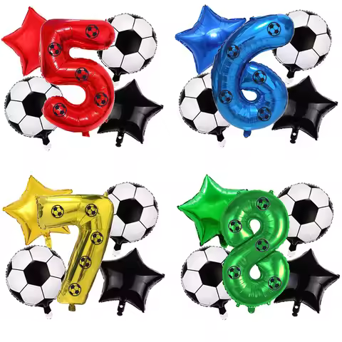 Soccer Balloon Kit with Sticker Birthday Decor for Boy Soccer Birthday Party Supplies Football Party