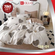 CADAR COMFORTER 5D (7IN1) WITH COMFORTER 100% COTTON HIGH QUALITY BEDSHEET QUEEN/KING IN