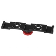 musdoing-SG Andoer Aluminum Triple Cold Shoe Mount Plate Bracket for Camera Microphone LED Light Mou