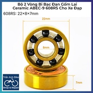 Bộ 2 Vòng Bi Bạc Đạn Gốm Lai Ceramic ABEC-9 608RS Cho Xe Đạp