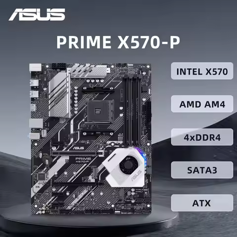 ASUS PRIME X570-P Motherboard Support 5500 5600 5700X 5800X3D CPU DDR4 M.2 NVME HDMI PCIe 4.0 X570 A