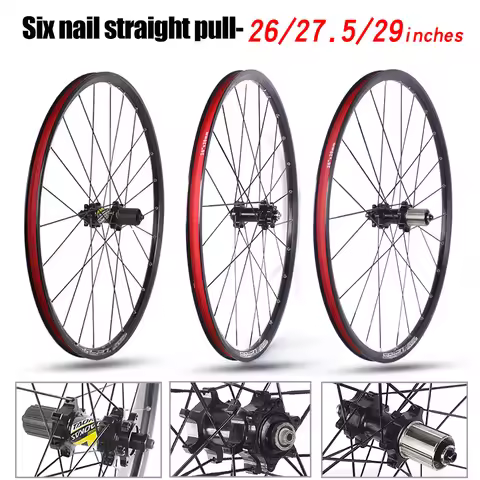 Mountain bike 26/27.5/29inch wheelset Six nail Straight pull 2 bearing 8-11speed 24H Aluminum alloy