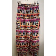 used2 Halem Pants Bohemian Pattern Size Free Length 36 cotton Fabric 1 no.280