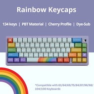 [SG Local Stock] Rainbow Keycaps | Cherry Profile | PBT Dye-Sub | Royal Kludge Tecware Keychron Akko Keycap