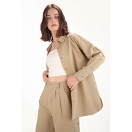 THECLOSETLOVER IDA OVERSIZED SHIRT IN KHAKI