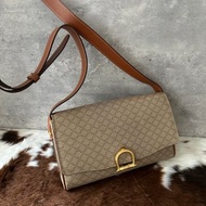 中古包 CELINE 思琳 老花馬蹄釦馬鞍包