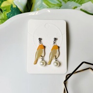 小森林 白喉噪眉 手繪熱縮片 耳環