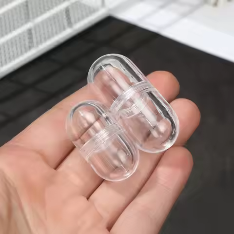 5Pcs/set Portable Empty Capsule Shell 3ml/6ml Hollow Clear Pill Case Plastic Bottle Tablet Medicine 