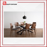 GEROLD 1.8M Solid Wood Dining Table Set 6 Dining Set 6 Seater Dining Table 6 Seater Dining Table Modern Dining Table Wood Dining Table Set Meja Makan 6 Kerusi Makan Kerusi Meja Makan Kerusi Kayu Makan Kerusi Kayu Meja Makan Meja Kayu Makan 餐桌椅 饭桌椅