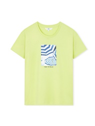 AIIZ (เอ ทู แซด) - เสื้อยืดคอกลมผู้หญิง พิมพ์ลายกราฟิก Womens Beach Graphic T-Shirts