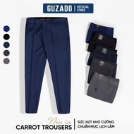 GUZADO Men's Casual Pants Carrot Form Thick Fabric Elegant and Luxurious MTR01C