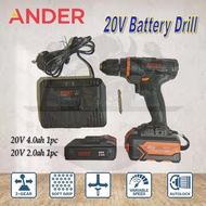ANDER 20V CORDLESS DRILL DRIVER/ COMES WITH 2 BATTERIES AND 1 CHARGER