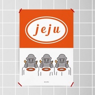 Delicious Jeju M Design Poster A2 (420×594mm) – Cute Dolhareubang Illustration Korean Wall Art (Fram
