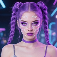 Purple Lightning Makeup Face Stickers Festival Party Face Stickers Tattoo W0g0