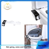 [kurtclio.sg]Bidet Toilet Seat Attachment Ultra-Thin Non-Electric Self-Cleaning Dual Nozzles Wash Cold Water