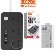 EYYY Power Socket with UK 3 Pin + 6 USB Fast Charger 250V/2500W/10A Extension Charge Plug Adapter