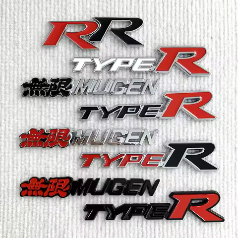 3D Metal Car Front Grille Emblem Type R Logo Decal For Honda CIVIC FD2 FD FA 5 Mugen TypeR Racing Ca