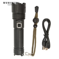 WUMINSDL LED Flashlight, 30W IPX4 Waterproof USB Flashlight, Durable 1200LM 5 Modes Rechargeable Fla
