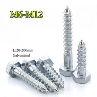 Galvanized hexagonal self-tapping DIN571 Galvanized wood screw Self-tapping screw Extended hexagonal