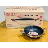 NEWEST - Wok stainless 30 32 Premium wooden - supra induction pan 30 CM