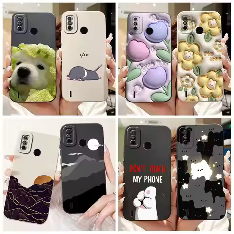 For Tecno Spark Go 2020 KE5S Case For Tecno Spark 6 Go KE5j KE5k Cover Fashion Flower Shockproof Bum