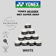 Yonex AC 102 EX Badminton Racket Rubber Grip / AC102EX - WET SUPER GRAP TAPE 100% Original - WHITE
